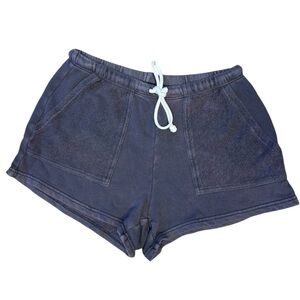 Aerie Knit Shorts Terrycloth Pocket Drawstring Grey Size XS
